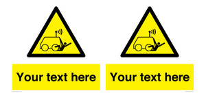 Custom warning run over by operator controlled machine
